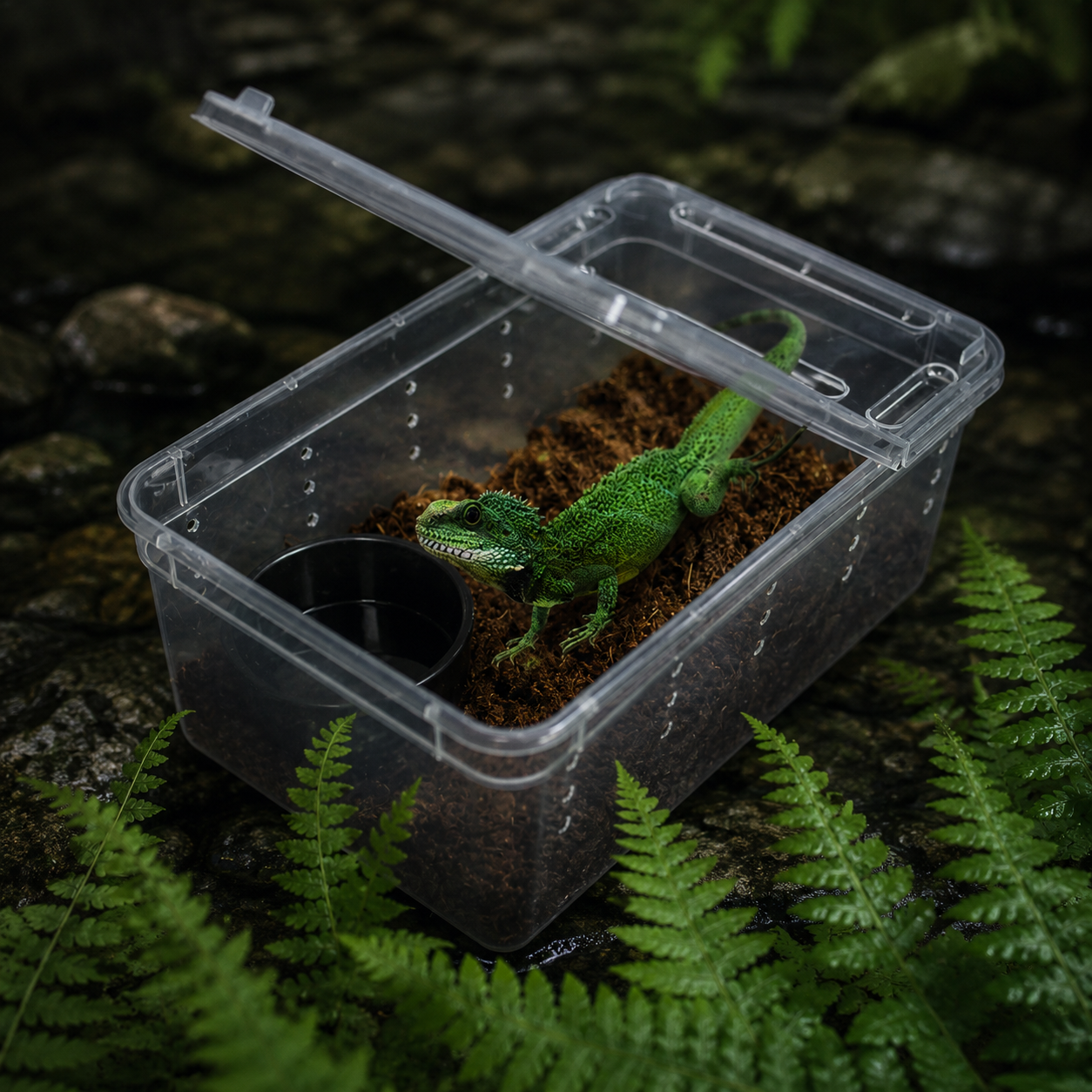 Transparent Reptile Feeding & Transport Box