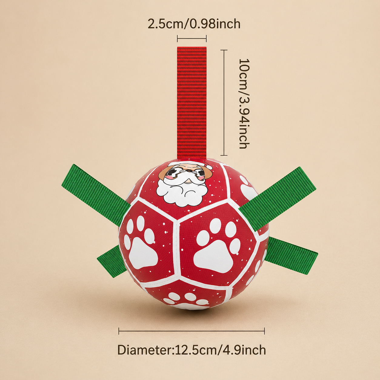 Interactive Dog Soccer Ball with Grab Tabs