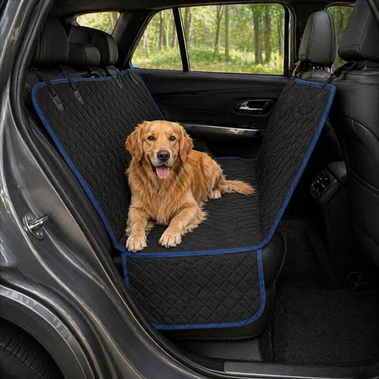 Dog Car Seat Hammock Cover with Mesh Window & Storage Pocket