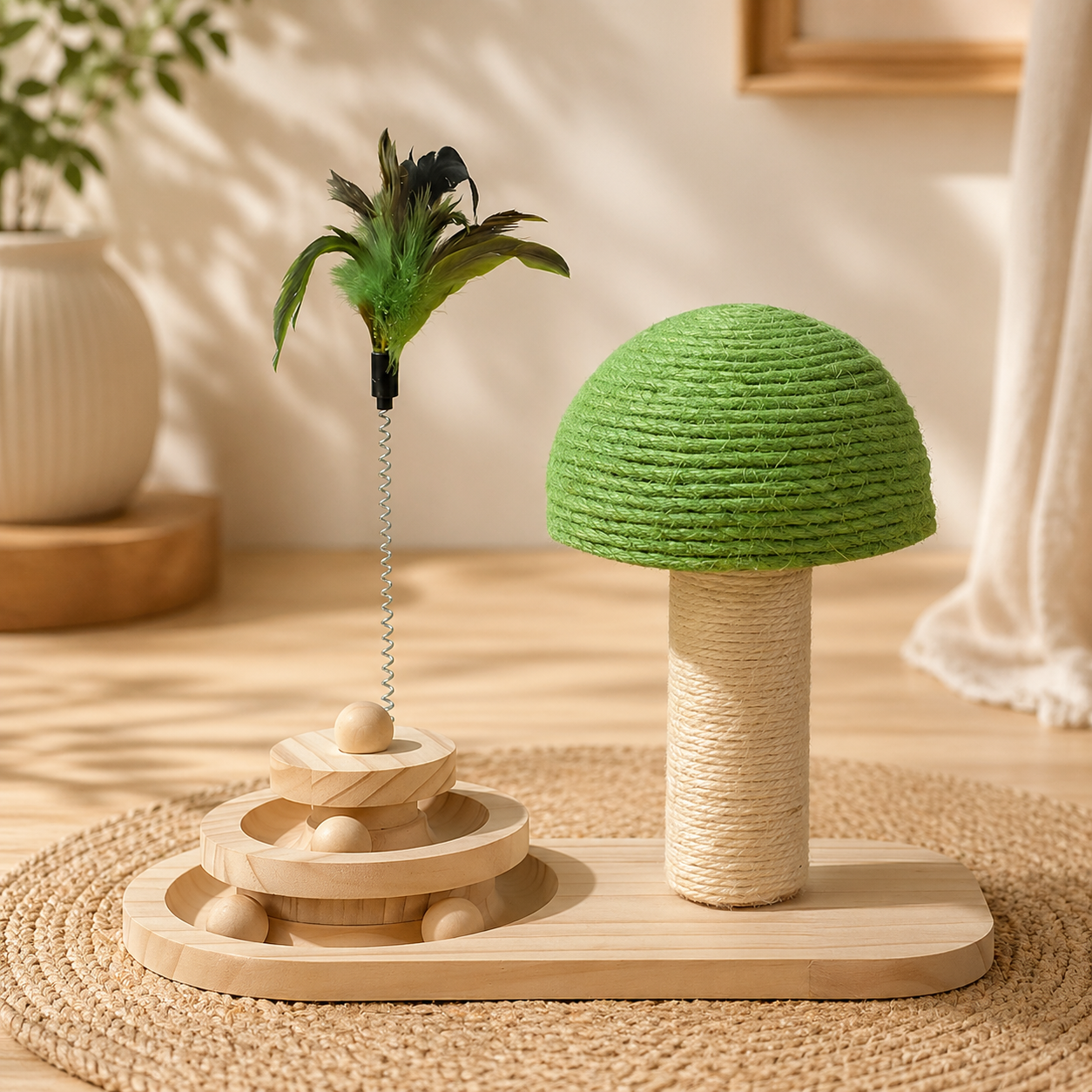 Cat Scratching Post with Sisal Ball Toys