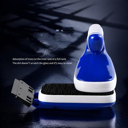 Magnetic Aquarium Glass Cleaner with Built-In Blade – Safe Algae Removal Tool