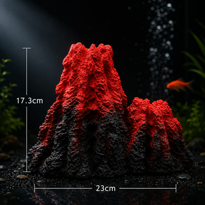 LED Volcano Aquarium Ornament with Bubble Effect