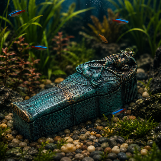 Ancient Egyptian Mummy Aquarium Ornament – Fish Tank Sarcophagus Decoration