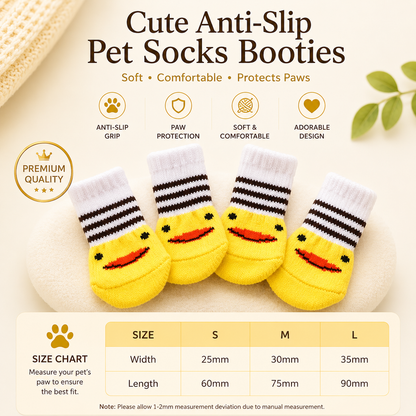 Cute Anti-Slip Dog & Cat Socks Booties – Soft Paw Protection for Small Pets