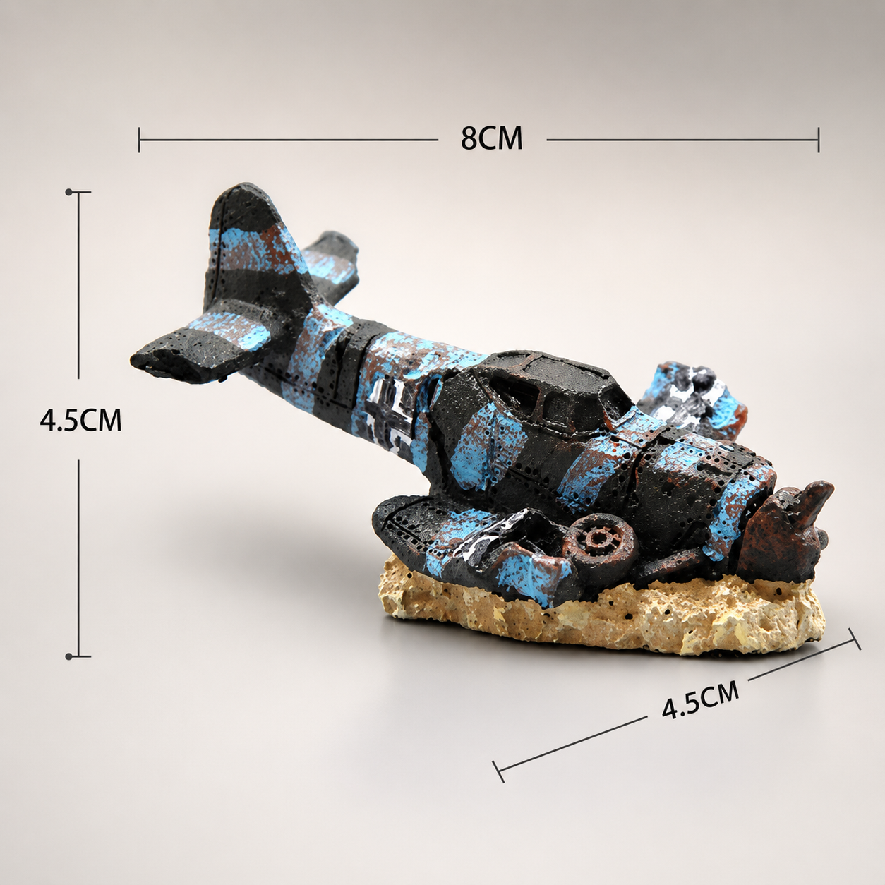 Mini Sunken Aircraft Aquarium Ornament