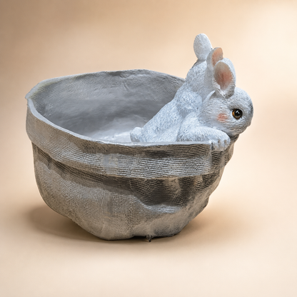 Peekaboo Rabbit Resin Planter
