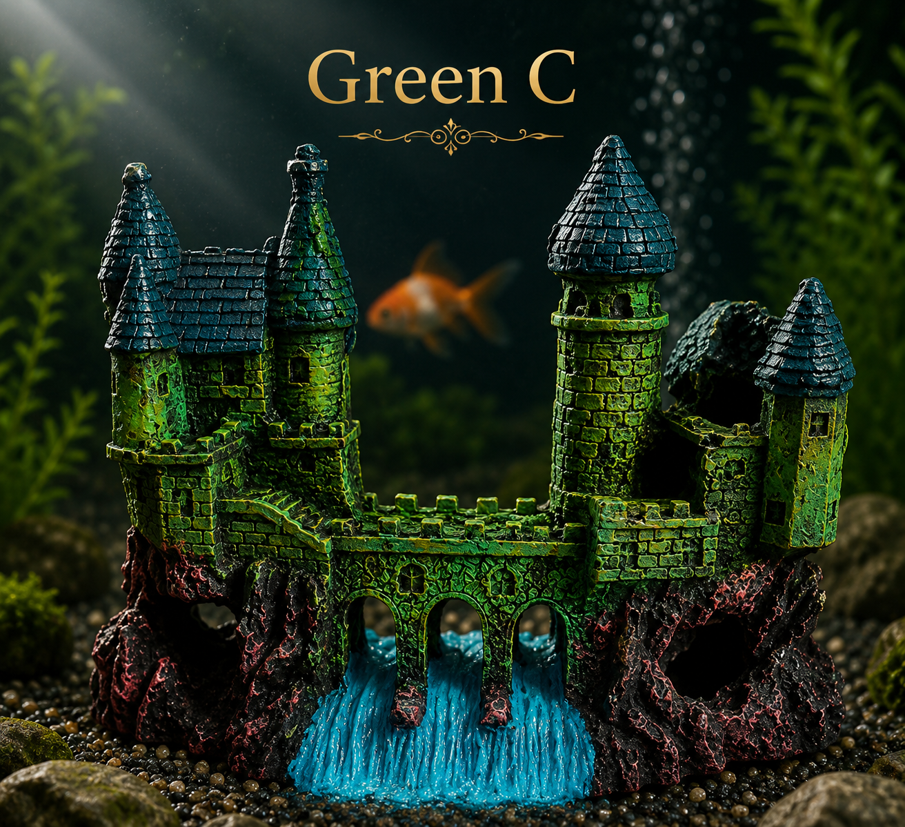 Fantasy Aquarium Castle Ornaments