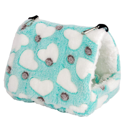 Flannel Thermal Pet Nest Cave (Hanging or Free-Standing) – Winter Bed for Hamsters, Birds & Small Pets