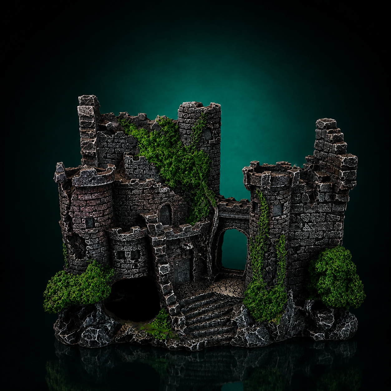 Medieval Castle Aquarium Ornament – Resin Fish Tank Hideaway Decoration