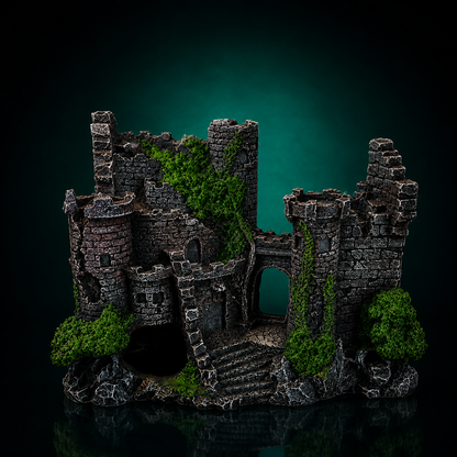 Medieval Castle Aquarium Ornament – Resin Fish Tank Hideaway Decoration