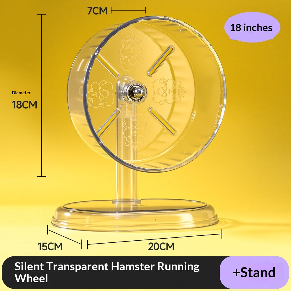 Transparent Hamster Running Wheel  – Ultra-Quiet Adjustable Exercise Wheel