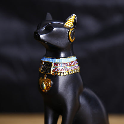 Exotic Egyptian Cat Candle Holder Statue