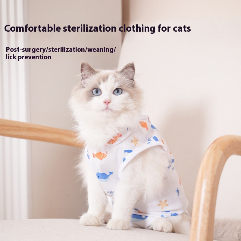 Cat Recovery Clothing – Soft Post-Sterilization Healing Wear for Cats (A–J Designs)