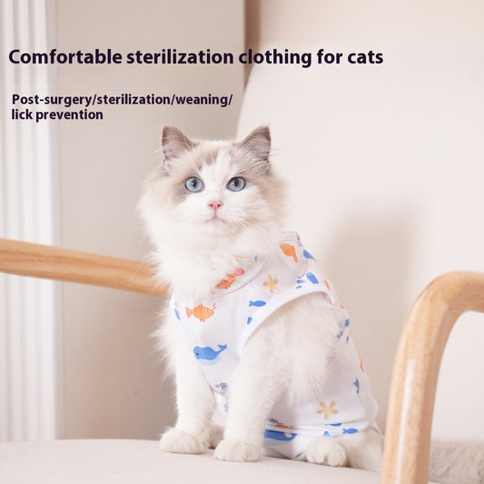 Cat Recovery Clothing – Soft Post-Sterilization Healing Wear for Cats (A–J Designs)