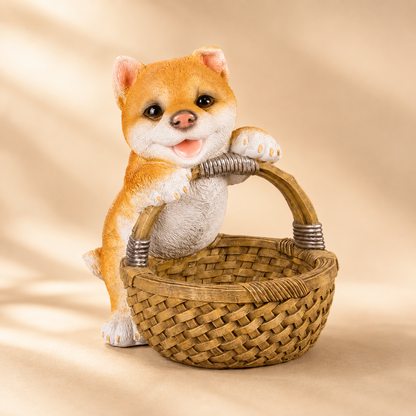 Cute Dog Basket Storage Ornament