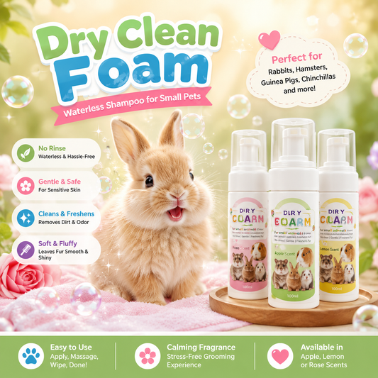 No-Rinse Small Pet Cleaning Foam for Rabbits, Hamsters & Chinchillas
