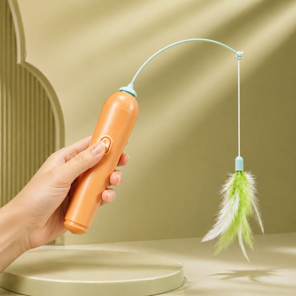 2-in-1 Interactive Cat Toy – Spinning Track & Feather Teaser